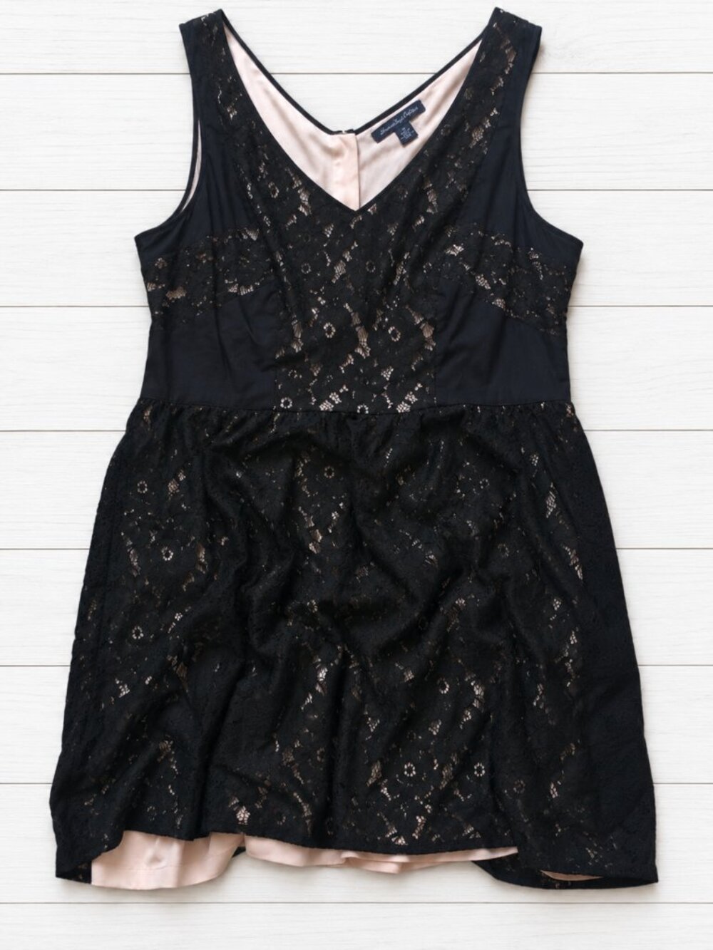 American Eagle Black Lace Fit & Flare Dress Size 18